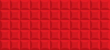 İç dekorasyon için Kare Şekliyle Gerçekçi Kırmızı Döşeme. Geometrik Yüzey Şablonu. Lüks Deri Döşeme Vintage Arkaplan. Soyut Modern Duvar Kağıdı Tasarımı. Vektör İllüstrasyonu