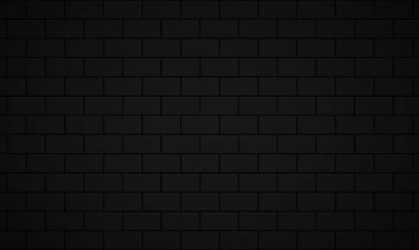 Tuğla Kara Duvar dokusu arka planı. Kara Tuğla Şablonu. Taş Yapı Arkaplanı 'nı engelle. Dark Brick Wall Gerçekçi Şablonu. Soyut Modern Duvar Kağıdı Tasarımı. Vektör İllüstrasyonu