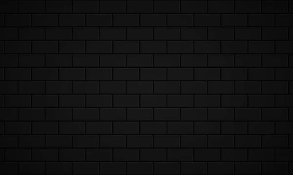 Cegła Black Wall tekstury Tło. Ciemny wzór murarski. Block Stone Struktura tła. Dark Brick Wall Realistyczny szablon. Streszczenie Modern Wallpaper Design. Ilustracja wektora — Wektor stockowy