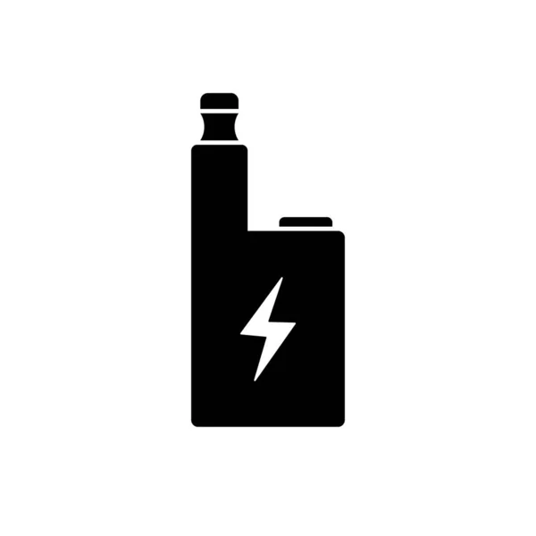 Icône Silhouette Noire Dispositif Fumée Électrique Vape Pictogramme Électronique Glyphe — Image vectorielle