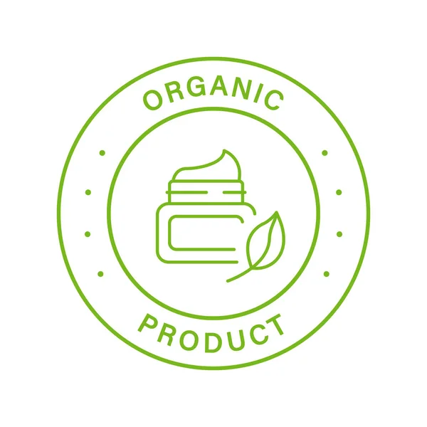 Зеленая Марка Линии Органической Продукции Косметический Крем Натуральных Ингредиентов Контур — стоковый вектор