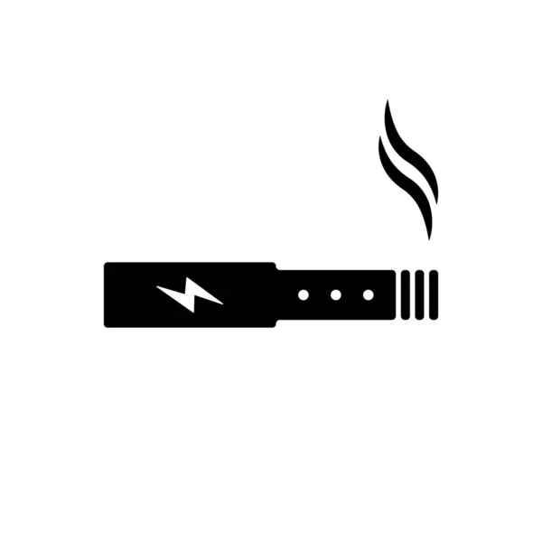 Electronic Cigarette Black Silhouette Icon Vape Electric Smoke Nicotine Tobacco — Stock Vector
