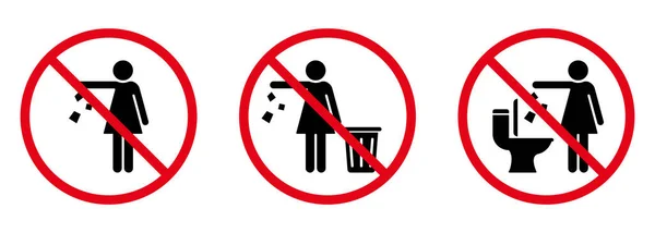 Warning Please Drop Litter Bin Icon Keep Clean Glyph Pictogram — Stock Vector