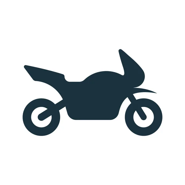 Черная икона мотоцикла "Силуэт". Пиктограмма на мотоцикле "Glyph Pictogram" Икона спортивного мотоцикла. Мотоцикл, скутер, мотоцикл, знак вертолета. Символ мотоцикла. Изолированная векторная иллюстрация — стоковый вектор
