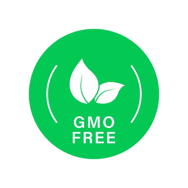 Gmo Free Green Silhouette Icon. Non Gmo Label, Only Natural Organic Product. Leaf Sign Healthy Vegan Bio Food Concept. Organic Free Gmo Logo. No Genetically Modified. Isolated Vector Illustration — Stock Vector