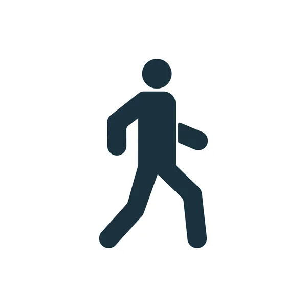 Man Walking Way Silhouette Black Icon. Person Run Glyph Pictogram. Pedestrian Walk on Street Sign. Walkway People Symbol. Walker Human on Road. Athlete Exercising. Isolated Vector Illustration — Stock Vector