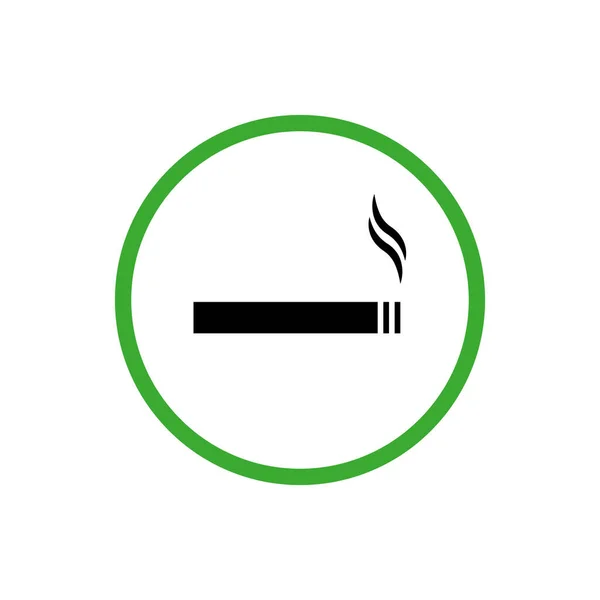 Smoke Area Silhouette Circle Icon. Smoking Tobacco Nicotine Cigarette Permit Outdoor Zone Glyph Pictogram. Smoke Allow Room Symbol. Smoke Cigar Cigarette Area Sign. Isolated Vector Illustration — Stockový vektor