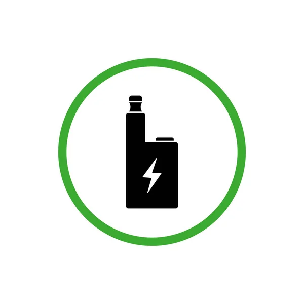 Vaping Electric Cigarette Area Silhouette Icon. Vape Zone Place Glyph Pictogram. Smoke Electronic Cigarette Zone Green Sign. Safe Smoking E-Cigarette Room Allow Symbol. Isolated Vector Illustration — Wektor stockowy