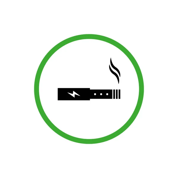 Smoke Electronic Cigarette Zone Silhouette Icon. Smoking E-Cigarette Allow Area Glyph Pictogram. Vape Zone Place Symbol. Vaping Electric Cigarette Safe Room Possible. Isolated Vector Illustration — Stock Vector