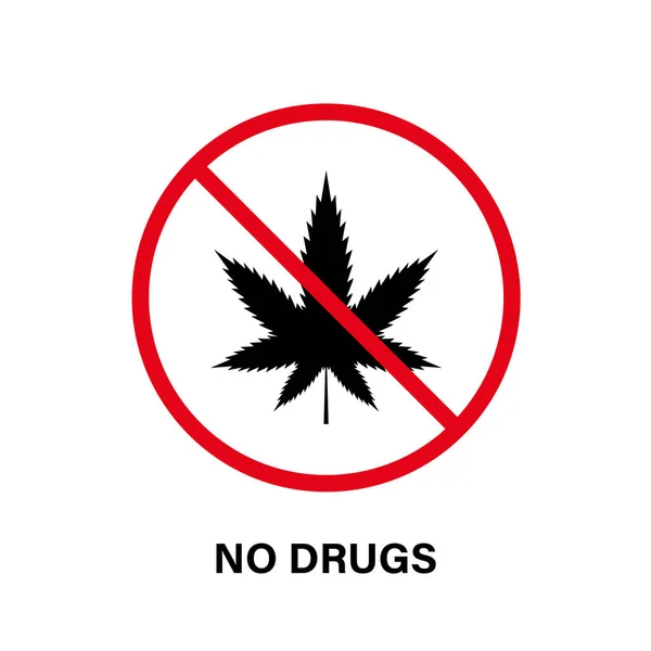 Weed Hemp THC Stop Symbol. Marijuana Leaf Black Forbidden Icon. Cannabis CBD Sativa Silhouette Ban Pictogram. Non Marijuana Plant Sign. Prohibited Illegal Cannabis. Isolated Vector Illustration — Image vectorielle