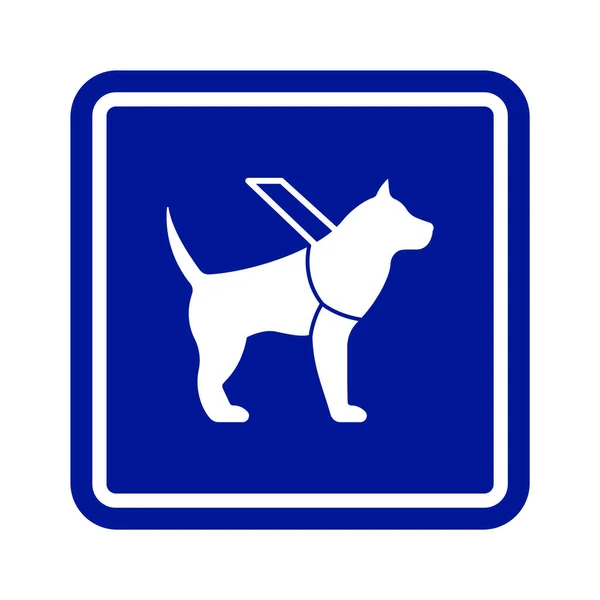 Guide Dog Service voor blinde mensen op Sign. Gids Hondensymbool. Getraind Labrador Animal Dog Domestic aan de tuigriem voor Walk Eye Disabled Person Silhouette Icon. Geïsoleerde vectorillustratie — Stockvector