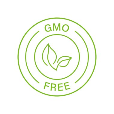 Non Gmo Label, Sadece Doğal Organik Ürün Hattı Simgesi. Gmo Free Green Label. Genetik olarak değiştirilmiş işaret yok. Organik Gmo Logosu. Yaprak İşareti Sağlıklı Vegan Biyolojik Yemekleri. İzole Vektör İllüstrasyonu