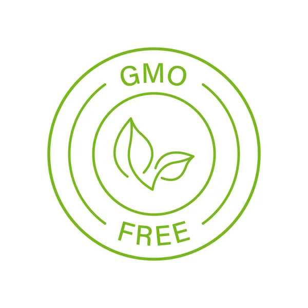 Non Gmo Label, Only Natural Organic Product Line Icon. Gmo Free Green Label. No Genetically Modified Sign. Organic Free Gmo Logo. Leaf Sign Healthy Vegan Bio Food. Isolated Vector Illustration — Stock Vector