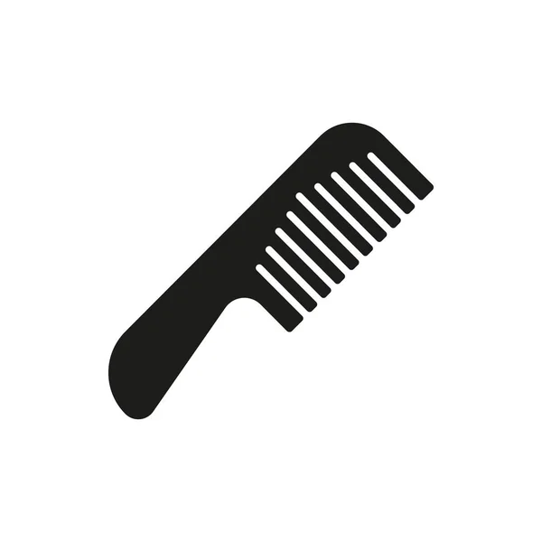 Haarkamm Silhouette Icon vorhanden. Kunststoff-Haarbürste zum Kämmen von schwarzem Piktogramm. Geräte für die Haarpflege im Salon oder Friseursalon Icon. Isolierte Vektorillustration — Stockvektor