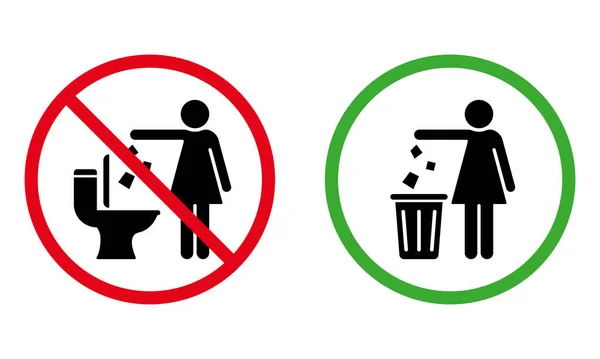 Forbidden Drop Rubbish Silhouette Sign. Please Keep Clean Sticker. Warning Throw Waste to Basket. Allowed Throw Litter, Garbage in Bin Icon. Caution No Dump. Isolated Vector Illustration.