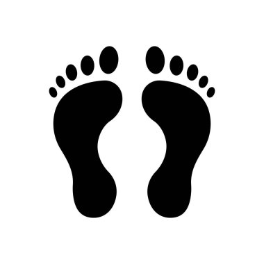 İnsan ayak izi Siyah Siluet Simgesi. İz Ayak Basamağı Karbon Karbon Karbondioksit Çevre Koruma Kabartması Pictogram. İz Adam Ayak İzi Şekli Şirin Düz Eko Sembolü. İzole Vektör İllüstrasyonu.