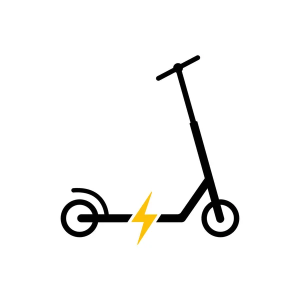 Symbole Plat Scooter Coup Pied Batterie Électricité Eco Handle Transport — Image vectorielle