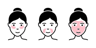 Göz jeli yaması ve maske silueti olan kadın. Göz ve Ağız Altındaki Yama, Güzellik Maskesi Pictogram. Yüz Kozmetik Yaşlanma Karşıtı Prosedür Simgesi. İzole Vektör İllüstrasyonu.