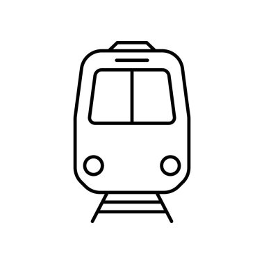 Siyah Tren Hattı Simgesi. Elektronik Toplu Taşıma Pictogramı için Tren İstasyonu Tabelası. Demiryolu Seyahat Taslak Simgesi Treni. Nakliye Lokomotif Sembolü. Düzenlenebilir Vuruş. İzole Vektör İllüstrasyonu.