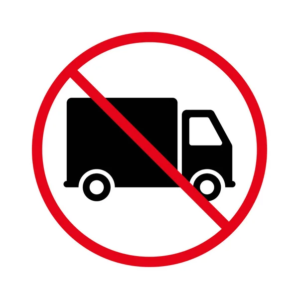 Nenhum Sinal Permitido Estrada Caminhão Estacionamento Ban Courier Truck Entrega —  Vetores de Stock
