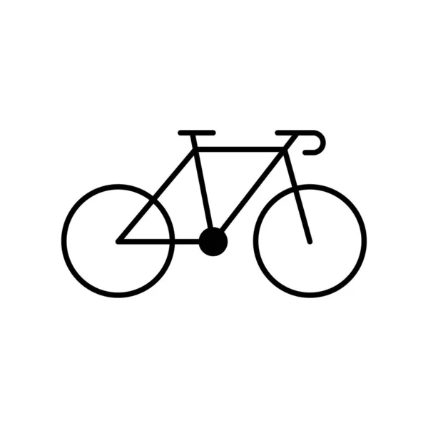 スポーツバイクシンプルなラインアイコン マウンテンバイクピクトグラム ブラックロードバイクの概要アイコン レースサイクルシンボル 自転車のロゴ 健康的なライド屋外サイン 編集可能なストローク 絶縁ベクトルイラスト — ストックベクタ