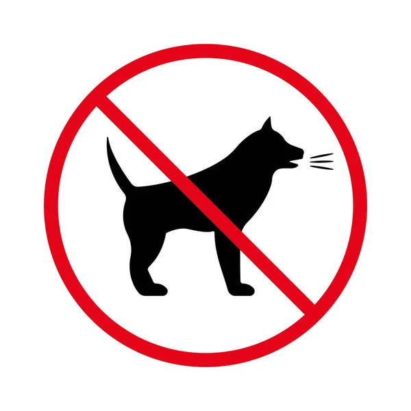 Tehlike Köpek Havlaması Kara Siluet Simgesi Kızgın Köpek Pictogramını Yasaklayın — Stok Vektör