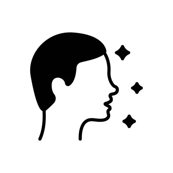 Profil Muže Silueta Ikona Boy Beauty Face Hairstyle Pictogram Mužský — Stockový vektor