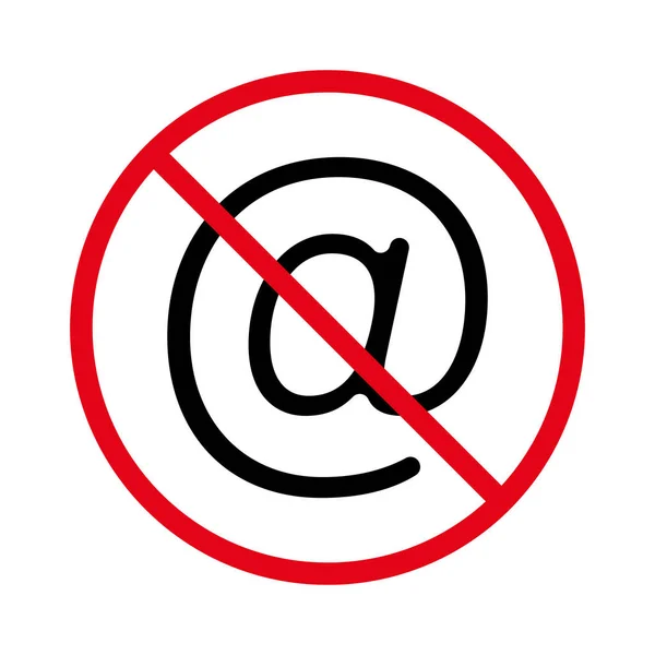 Ban Email Spam Černá Silueta Ikona Zakázaný Textový Piktogram Symbol — Stockový vektor