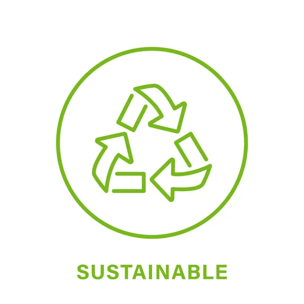 Nachhaltige Linie Green Icon Nachhaltigkeit Natur Umriss Piktogramm Eco Recycle — Stockvektor