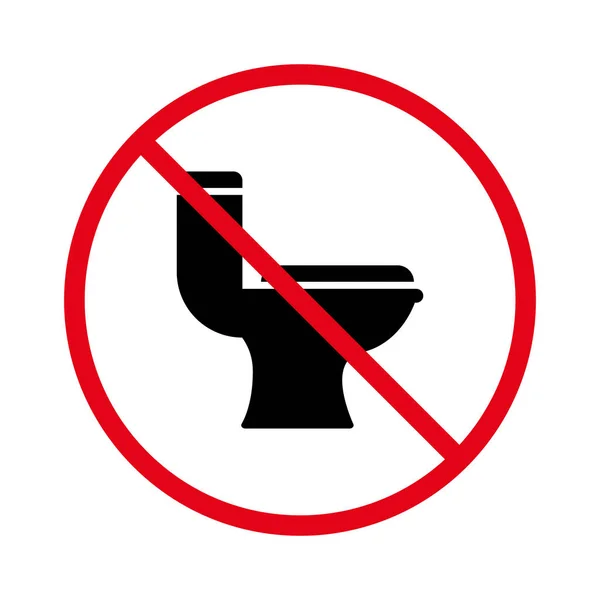 Toalett Förbud Svart Siluett Ikonen Förbjudet Piktogram Varning Använd Inte — Stock vektor