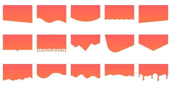Set Dividers Shapes Website Curve Orange Lines Drops Wave Collection — Stockvektor