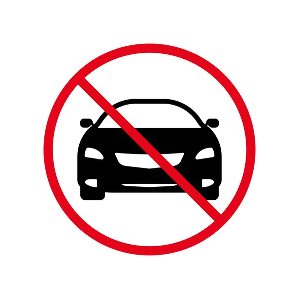 Automobile Drive Forbidden Black Silhouette Icon Vehicle Car Auto Ban — Stockvektor