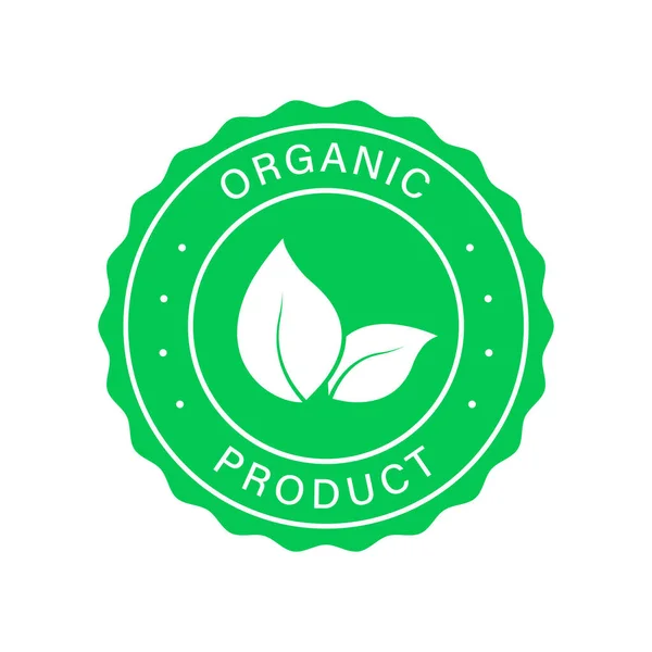 Биологический Знак Здоровой Экологической Еды 100 Органическая Зеленая Икона Этикетка — стоковый вектор