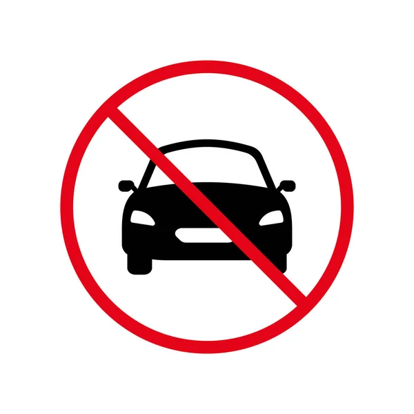 Vehicle Car Auto Ban Black Silhouette Icon Automobile Drive Forbidden —  Vetores de Stock