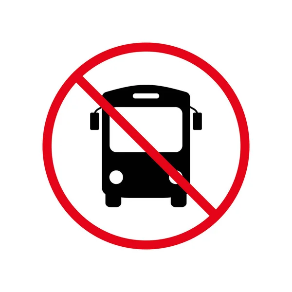 Bus Station Ban Black Silhouette Icon School Shuttle Forbidden Pictogram — Image vectorielle