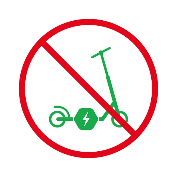 Символ Перевезення Електроенергії Red Stop Немає Дозволеного Знака Велосипеда Штовхання — стоковий вектор