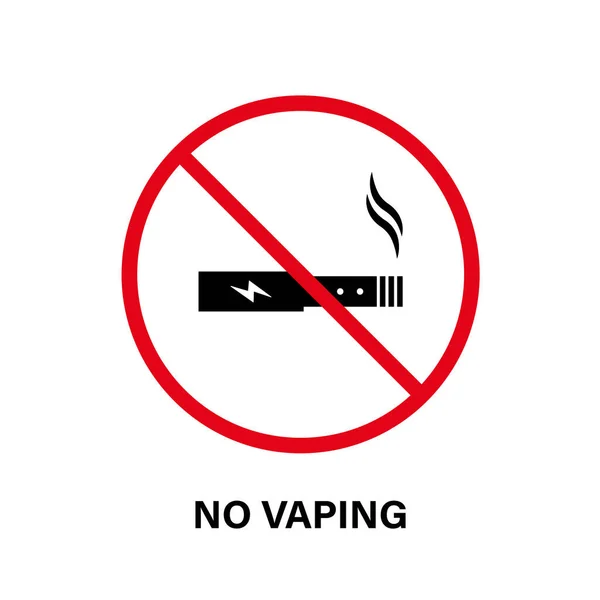 Forbidden Electronic Cigarette Warning Silhouette Ban Icon Vape Black Pictogram — Vetor de Stock