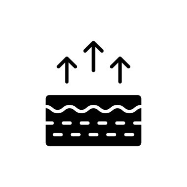 Cilt Silueti Simgesinin Nemlendirilmesi. Cilt Suyu Kaybı Pictogramı. Cilt Yapısı ve Oklar Yukarı Nemlendirme Süreci, Cilt Oku Kavramı Simgesi. İzole Vektör İllüstrasyonu.