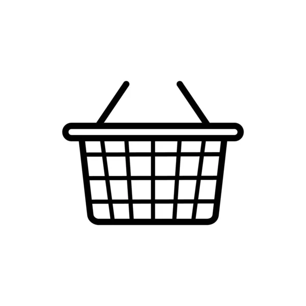 Shop Basket Supermarket Black Silhouette Icon Grocery Store Buy Basket —  Vetores de Stock