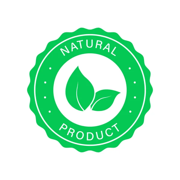 Natural Organic Product Green Stamp Pure Symbol Quality Fresh Natural — Vector de stock