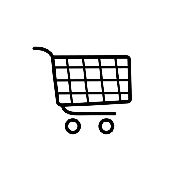 Shop Cart Black Icon Buy Trolley Basket Supermarket Pictogram Bag — Stockvektor