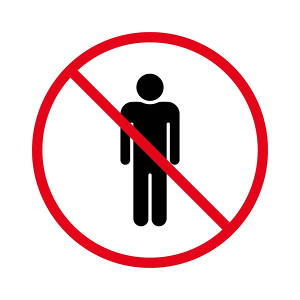 Forbidden Entry Man Pictogram Ban Men Pedestrian Black Silhouette Icon — Archivo Imágenes Vectoriales