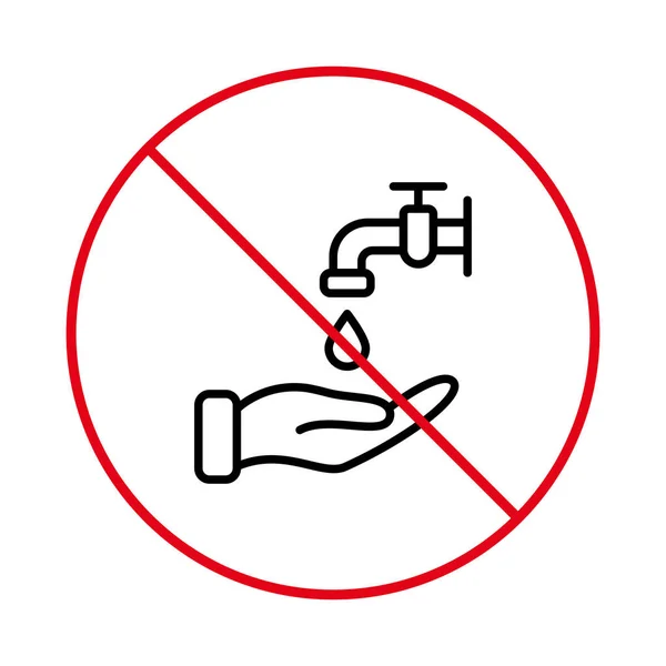 Prohibited Drink Non Potable Water Use Tap Danger Drink Red — 图库矢量图片