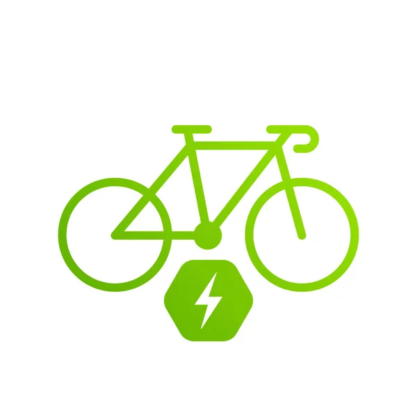 Electric Ecological Bike Icon Ecology Electro Power Bicycle Glyph Pictogram — 图库矢量图片