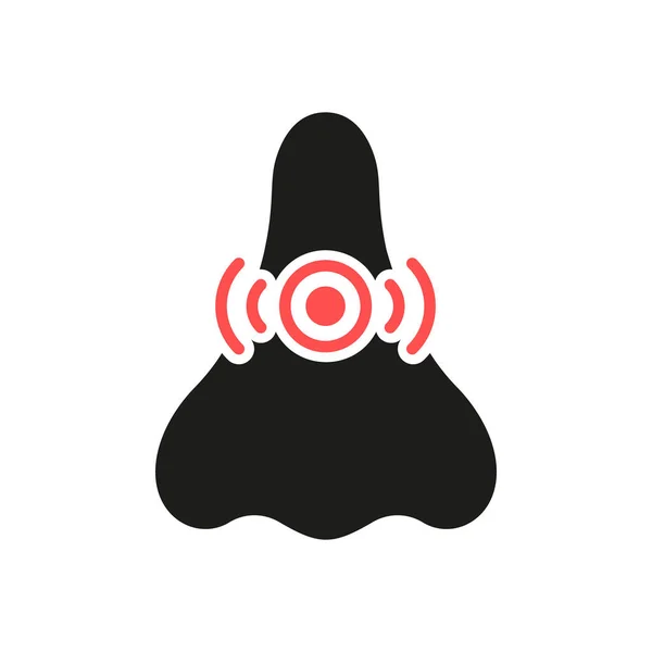 Allergy Rhinitis Cold Icon Runny Nose Congestion Silhouette Icon Nasal — 스톡 벡터