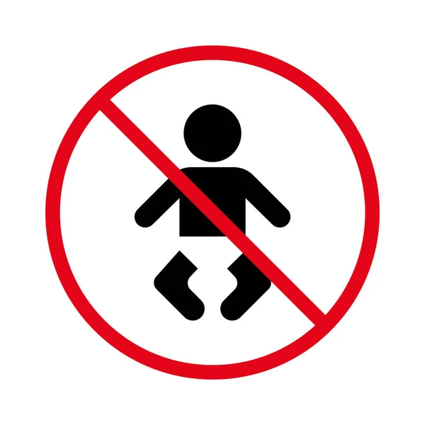 Ban Baby Diaper Black Silhouette Icon Forbid Kid Room Pictogram —  Vetores de Stock