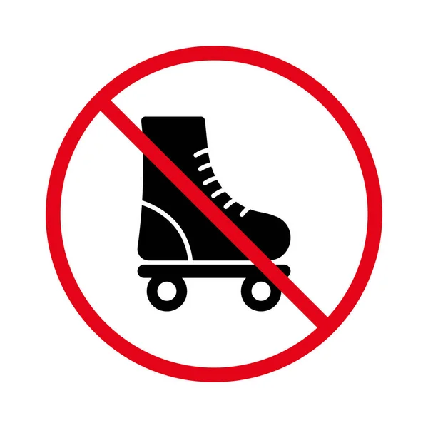 Allowed Skating Sign Prohibited Roll Zone Forbidden Roller Skate Pictogram — Vetor de Stock
