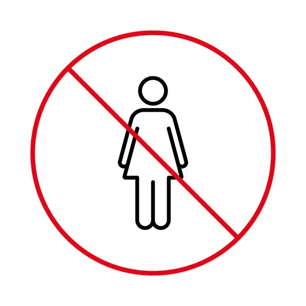 Forbid Access Women Zone Pictogram Allowed Girl Sign Entrance People — Vetor de Stock