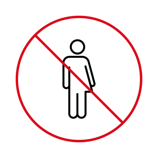 Ban Transgender Black Line Icon Forbid All Gender Restroom Pictogram — 图库矢量图片