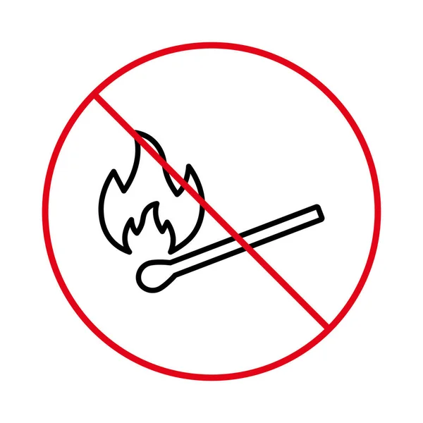 Allowed Danger Match Stick Fire Sign Flame Prohibited Forbidden Heat — стоковый вектор